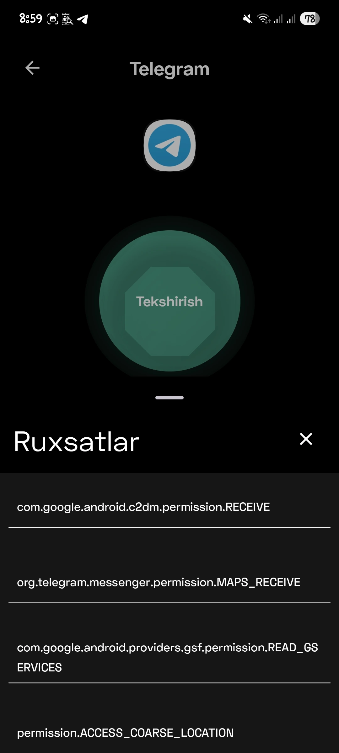 Dastur ruxsatlari tahlili